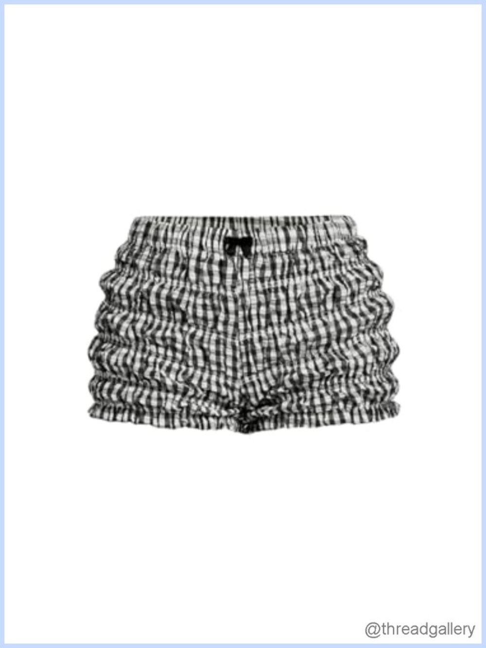Ruffle Bloomer Gingham Micro Shorts Y2K Elastic Waist Layered Frill Bottoms